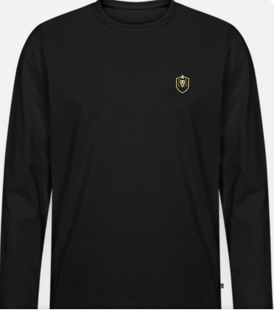 Ekologisk långärmad premium-T-shirt herr w/logo