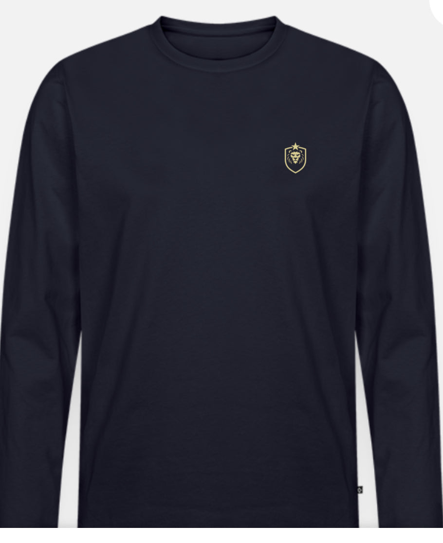 Ekologisk långärmad premium-T-shirt herr w/logo