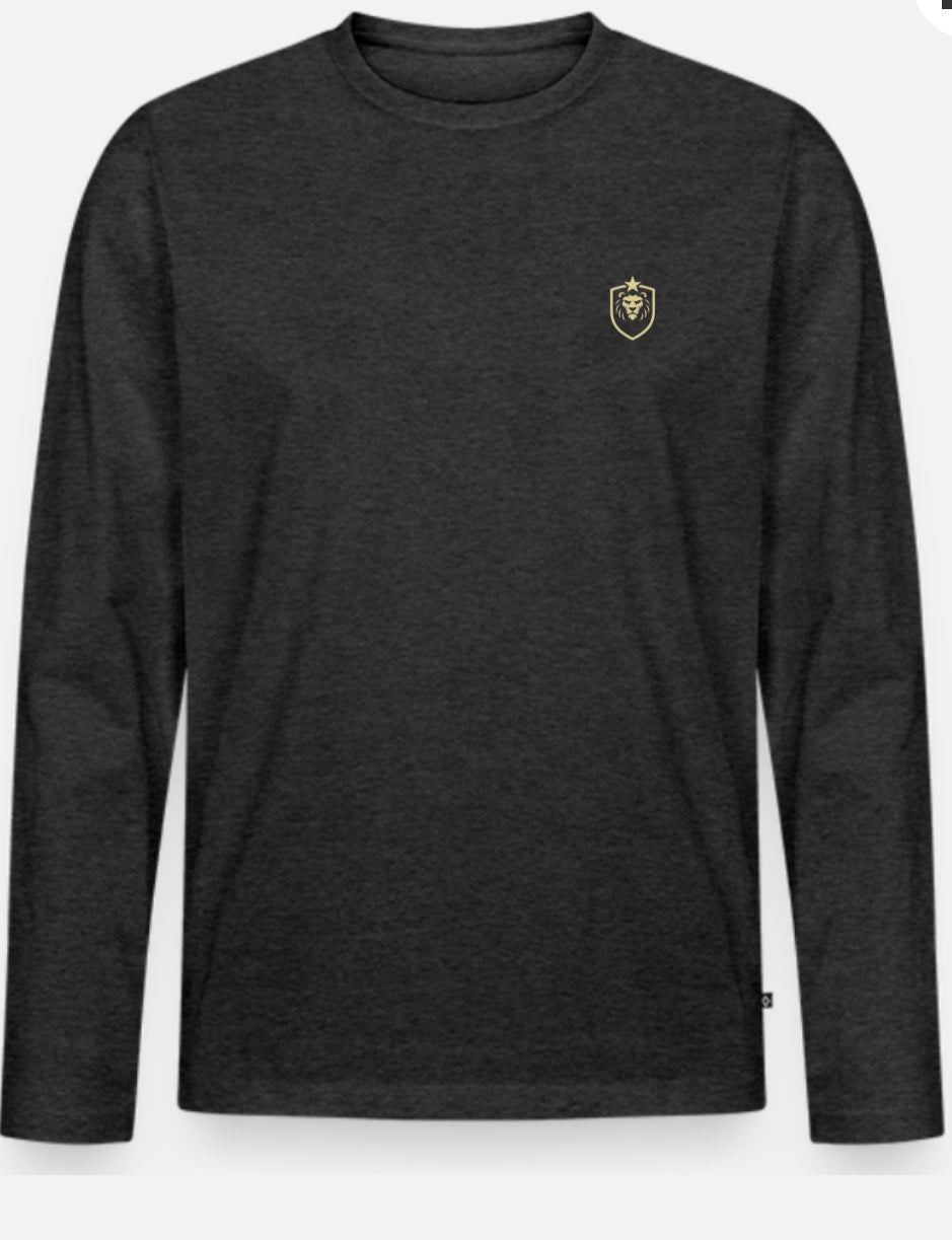 Ekologisk långärmad premium-T-shirt herr w/logo